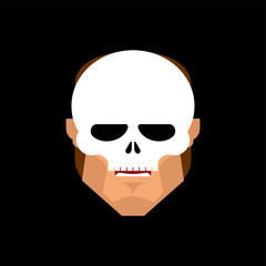 Man face in Skeleton Mask isolated. Vector illustration