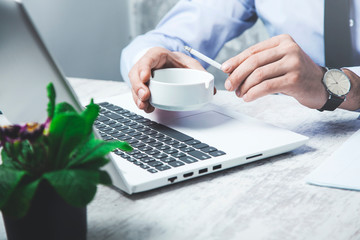 man working in computer