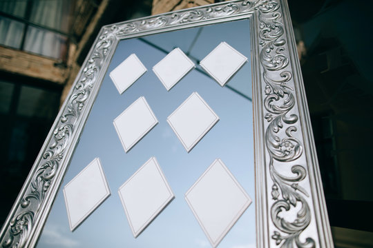 Wedding mirror board with guest list 