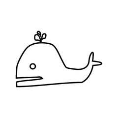 Whale icon. Sea animal sign