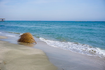 Black Sea Shore at spring, blue waters