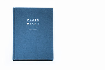 blue daily planner on white background