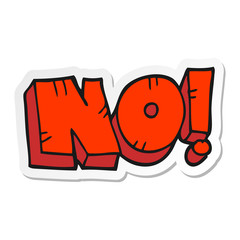 sticker of a cartoon NO shout © lineartestpilot