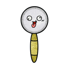 retro grunge texture cartoon magnifying glass