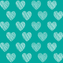 Hand-drawn seamless pattern with cute objects.