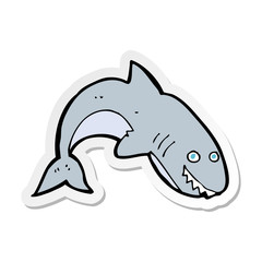 sticker of a cartoon shark