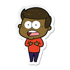 sticker of a cartoon shocked man