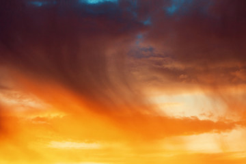 Beautiful Evening Sky with Raining Clouds