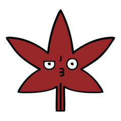 cute cartoon autumnal leaf