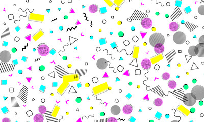 Pop art color background. Memphis pattern