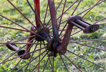 faded pedals on an old-fashioned bicycle, last century