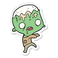 sticker of a cartoon zombie