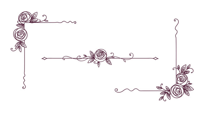 Line Art Rose Border Images – Browse 15,950 Stock Photos, Vectors, And  Video | Adobe Stock