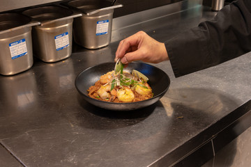 chef preparing food in kitchen