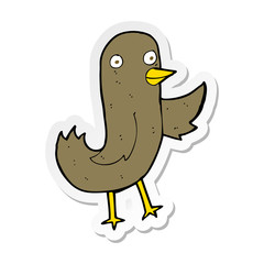 sticker of a funny cartoon bird