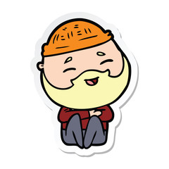 Obraz premium sticker of a cartoon happy bearded man