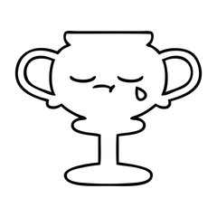line drawing cartoon trophy
