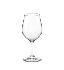 Empty elegant wine glass isolated on white background.
