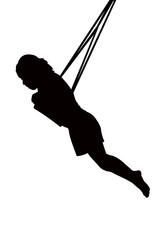 girl swinging , ailhouette vector