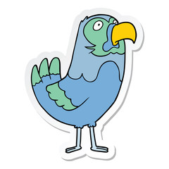sticker of a cartoon parrot
