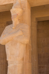 Statue of pharaoh in Mortuary Temple of Hatshepsut in Luxor, Egypt
