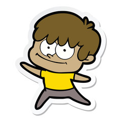 sticker of a happy cartoon man