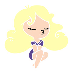 cartoon of cute kawaii girl