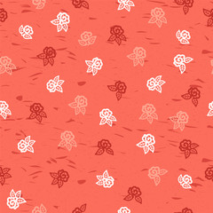 Fototapeta premium Seamless graphic of rose pattern on pink background. Packing material, textiles. Vector.