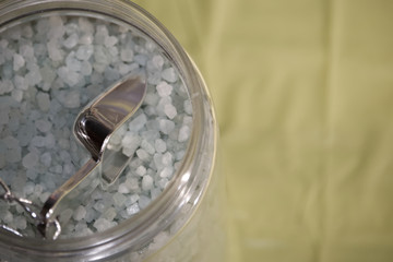 Bath Salts with Green Background