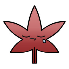 gradient shaded cartoon autumnal leaf