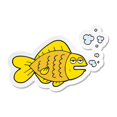 sticker of a cartoon funny fish