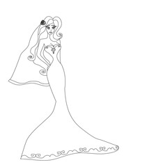 Beautiful bride - doodle illustration