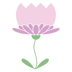 flat color retro cartoon flower