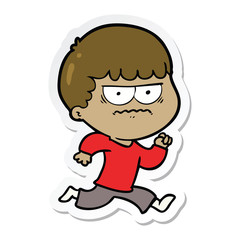 sticker of a cartoon angry man
