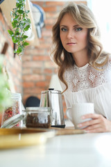 Beautiful woman with blond hair