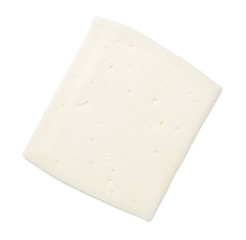 Goat Cheese Slice Isolated On White Background