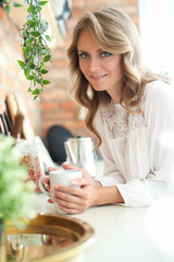 Beautiful woman with blond hair