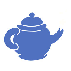 cartoon doodle of a blue tea pot