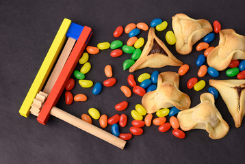 Hamantaschen cookies  for Purim celebration ( Jewish carnival holiday).