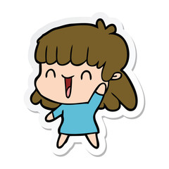 sticker of a cartoon woman
