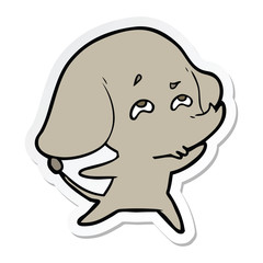 sticker of a cartoon elephant remembering