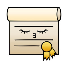 gradient shaded cartoon certificate