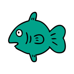 cartoon doodle of a marine fish