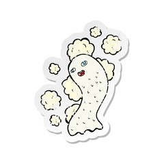 retro distressed sticker of a cartoon ghost