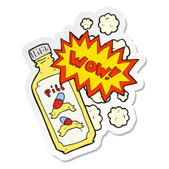 sticker of a cartoon magic pill