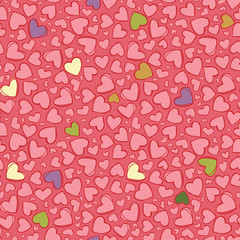 Vector light red heart repeat pattern. Suitable for gift wrap, textile and wallpaper.