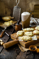 Homemade baked slices of potatoes