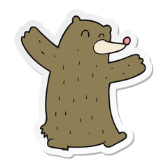 sticker of a cartoon bear