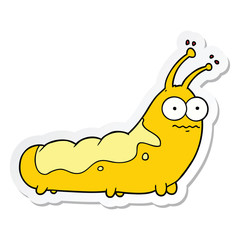 sticker of a funny cartoon caterpillar