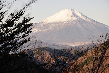 朝陽の富士山